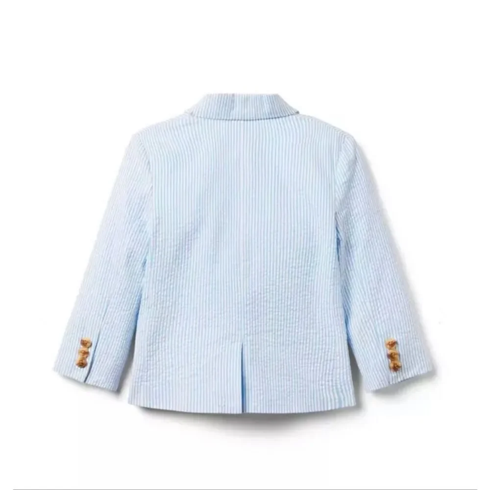 Janie and Jack The Seersucker Blazer Light Blue Stripe Size 16